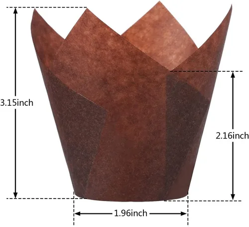 Miniatura 2 de 200 moldes para cupcakes tipo tulipán, moldes estándar de papel antiadherente para hornear, porta-moldes para muffins, perfectos para despedidas
