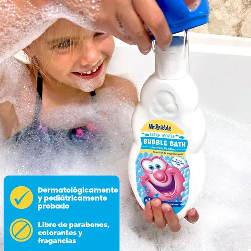 Miniatura 9 de Mr. Bubble Baño de burbujas extra suave, hipoalergénico, sin desgarros, solución de baño de burbujas perfecta para pieles sensibles