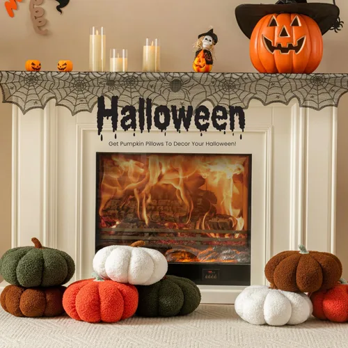 Miniatura 4 de 2 almohadas de calabaza de 11.8 x 6 pulgadas, almohada de calabaza de Acción de Gracias, almohada de calabaza de Halloween, almohada decorativa