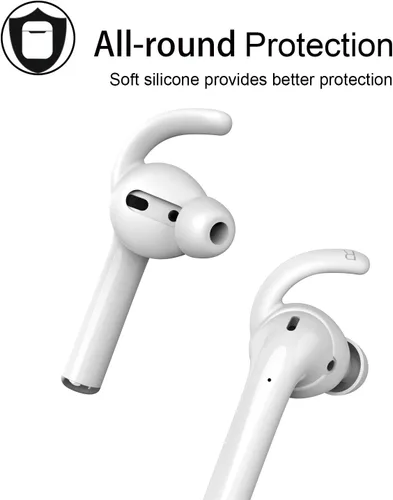 Miniatura 4 de Ganchos para orejas antideslizantes de silicona suave compatibles con Apple Airpods 2 y 1, ligeros, mejora de calidad de sonido para auriculares
