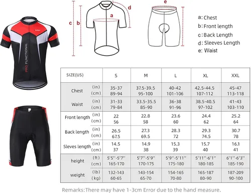 Miniatura 5 de LIXADA Camiseta de ciclismo para hombre de manga corta con pantalones cortos acolchados de secado rápido para verano, ropa corta para bicicleta