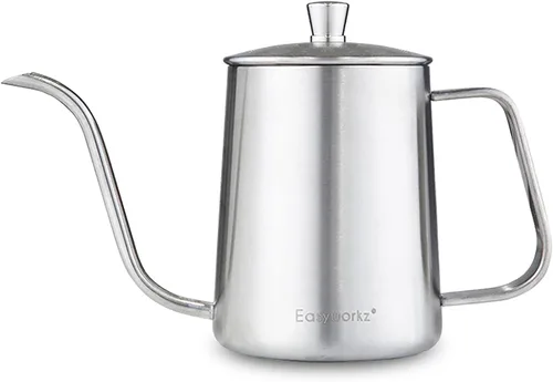 Miniatura 8 de Easyworkz Calibre cuello de cisne verter sobre la tetera de café de acero inoxidable de 12 onzas con boquilla larga y estrecha