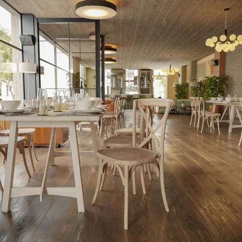 Miniatura 7 de Flash Furniture Advantage Natural - Silla con respaldo en X de grano blanco