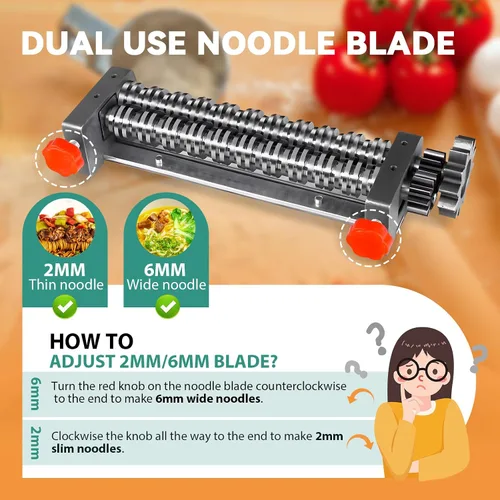 Miniatura 4 de Newhai Máquina de pasta eléctrica comercial, máquina automática de fideos, máquina de prensado de rodillos de masa de alta resistencia 2 en 1