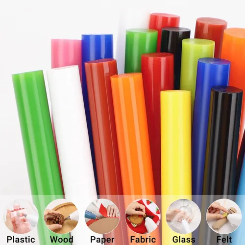 Miniatura 8 de Manarty Barras de pegamento caliente de colores tamaño completo, 48 unidades de 0.43 pulgadas de diámetro x 4 pulgadas de largo, 12 barras