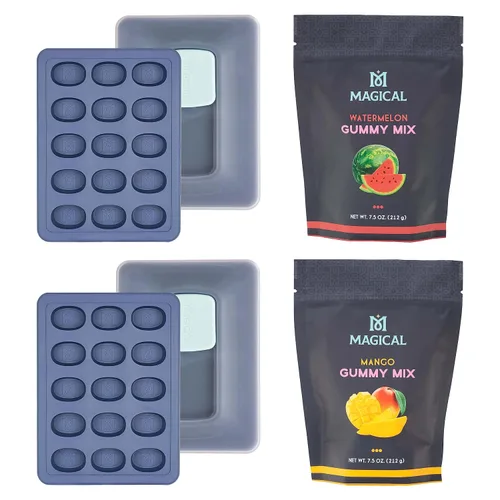Miniatura 11 de Kit de Mezcla y Molde de Gomitas de Mantequilla Mágica – Mezcla Normal de Lima y Mango con Moldes de Silicona de 10 mL y Espatulas – Juego Fácil