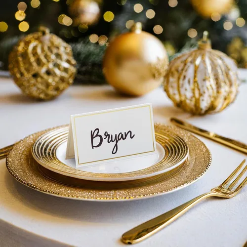Miniatura 2 de Best Paper Greetings Tarjetas de lugar para mesa – 3.5 x 2 pulgadas plegadas, paquete de 100, blanco y dorado – Tarjetas de nombre de boda para mesa