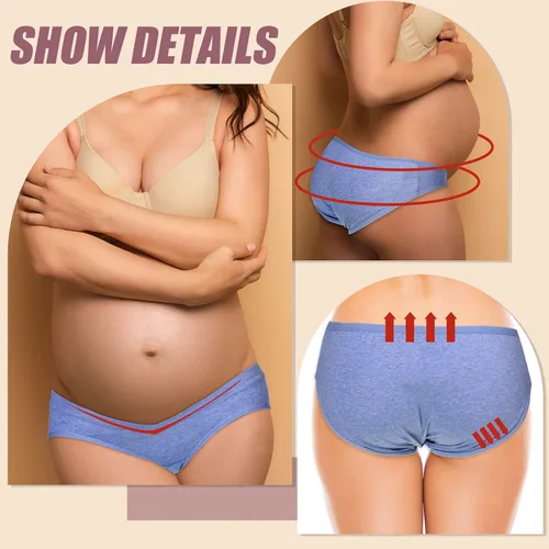 Miniatura 5 de Cindeer Ropa interior de maternidad de algodón para embarazo, 6 piezas, ropa interior posparto
