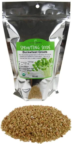 Granos de trigo sarraceno con cáscara, 1 libra, granos de trigo orgánico Buck - Semillas germinadas, jardinería, plantación, semillas comestibles,