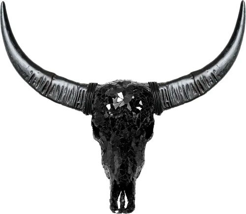 Miniatura 16 de Skull Bliss - Auténtica calavera de búfalo tallada a mano de taxidermia real/Decoración de pared única con calavera de toro real/Decoración genuina