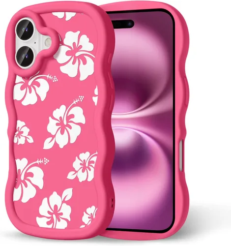 Miniatura 269 de Compatible con iPhone SE/8/7 Funda para Mujeres y Niñas, Marco Ondulado Rizado con Patrón Lindo, Estética Delgada Suave Silicona TPU Parachoques