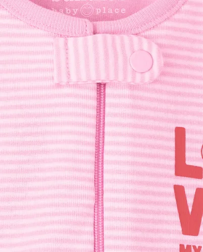 Miniatura 3 de The Children's Place Pijama de una pieza con pies de una pieza con cremallera frontal y ajuste cómodo, 100% algodón