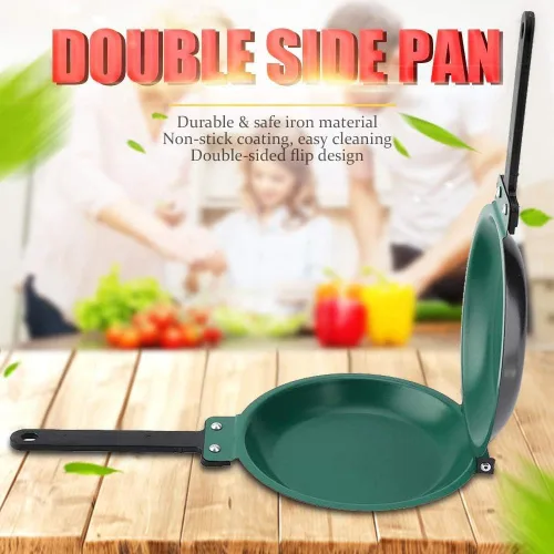 Miniatura 4 de AYNEFY Sartén de doble cara, revestimiento cerámico antiadherente, apto para estufas de gas, sartén para tortillas, 7.6 in