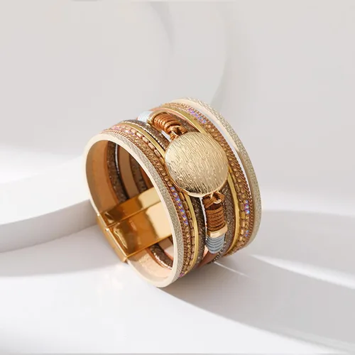 Miniatura 5 de Long tiantian Pulseras de cuero para mujer, pulseras de moda para mujer, pulseras apilables de múltiples capas, joyería bohemia para mujer, regalos