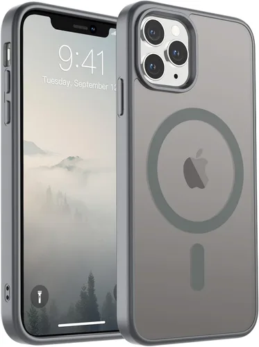 Miniatura 9 de SUPFINE Funda magnética para iPhone 11 Pro Max (compatible con MagSafe) (protección contra caídas de grado militar), delgada, translúcida mate, a