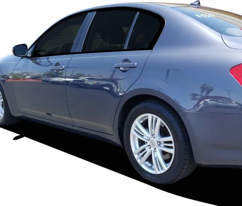 Miniatura 4 de Kit de revestimiento de vinilo precortado cromado para ventana, compatible con Infiniti G35 G37 Q40 Sedan 2007-2015, fibra de carbono negro