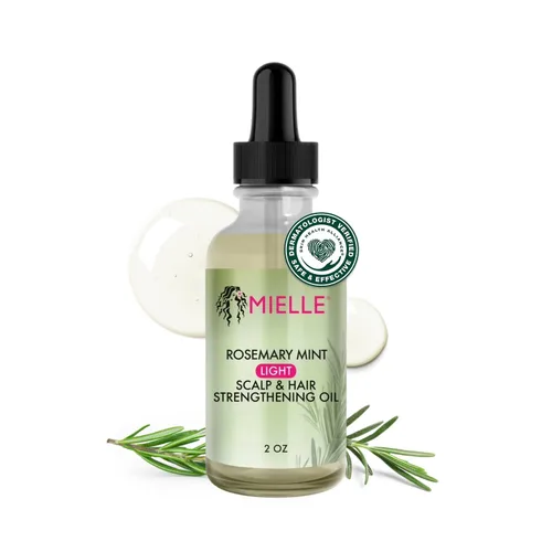 Mielle Organics - Aceite ligero para el cabello de romero y menta, tratamiento para puntas abiertas y cuero cabelludo seco - Infundido con biotina y