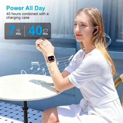 Miniatura 6 de Auriculares inalámbricos para Samsung S26/S25/S24, auriculares Bluetooth 5.3 40 horas, estéreo HiFi, micrófono transparente, cancelación de ruido