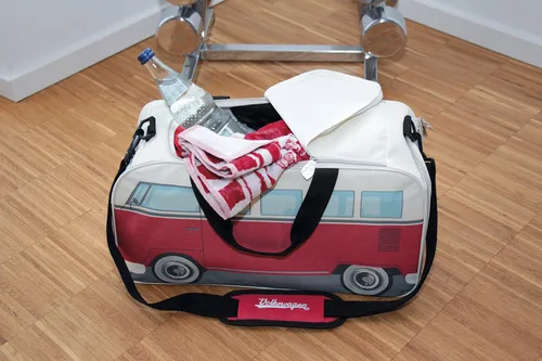 Miniatura 4 de BRISA VW Collection - Volkswagen Samba Bus T1 Camper Van Sport, gimnasio, bolsa de viaje, bolsa de lona con compartimento para zapatos y artículos