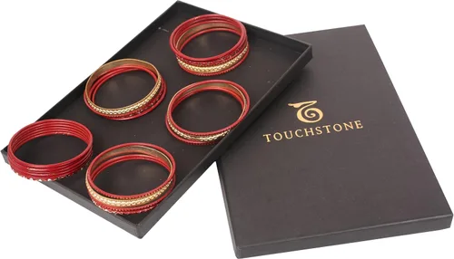 Miniatura 8 de Touchstone - Pulseras de metal indio para mujer, de aleación de oro, colección de 2 docenas de pulseras Bollywood, para mujer, apilable, anchas