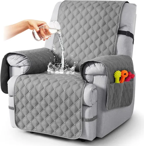 Miniatura 36 de TAOCOCO Fundas reclinables 100% impermeables, con correas para las piernas, funda de sofá reclinable reversible para silla reclinable, protector