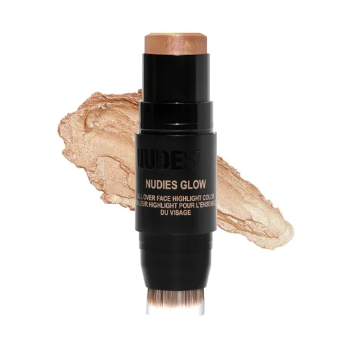 Miniatura 8 de Nudestix Nudies Glow - Resaltador en crema multiusos para mejillas, ojos y cuerpo con cepillo integrado, acabado radiante, maquillaje limpio, vegano