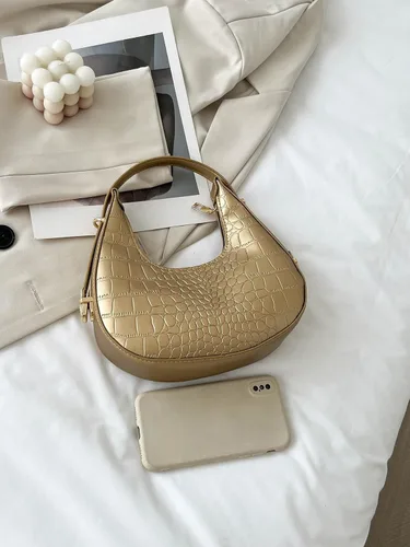 Miniatura 2 de Verdusa Bolso de mano metálico de piel sintética con asa superior para mujer