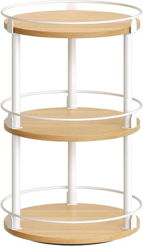 Miniatura 12 de YATINEY Lazy Susan SR22BR - Organizador giratorio para especias, organizador de platos giratorios de 2 niveles, soporte industrial para especias