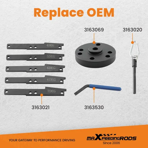 Miniatura 3 de maXpeedingrods 3163021 Kit de herramientas de sincronización de leva y 3163530 Herramienta de ajuste de freno del motor para motores Cummins ISX QSX