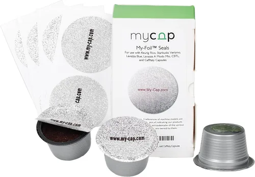 My-Cap My-Foils Sellos de aluminio para reutilizar sus cápsulas Keurig Rivo, Verismo Starbucks, Lavazza Blue, Lavazza A Modo Mio, CBTL, y Caffitaly