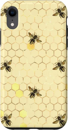 Miniatura 24 de Funda con estampado floral de abeja para iPhone 16 color amarillo miel
