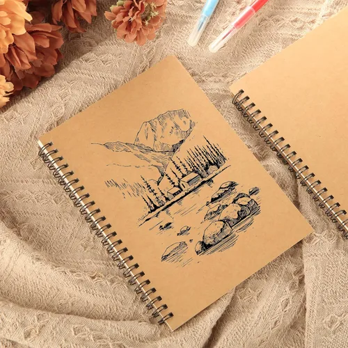 Miniatura 7 de MIVIDE Paquete de 24 cuadernos en espiral A5 a granel con cubierta de kraft, 21 x 15 cm 120 páginas, cuaderno en espiral con tapa dura y papel Papel