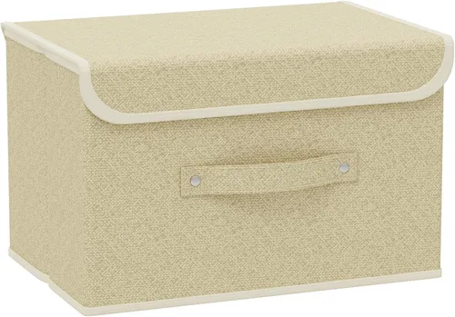 Miniatura 33 de Cajas de almacenamiento, contenedores de almacenamiento plegables con tapas, cestas de almacenamiento de tela de algodón y lino con asa