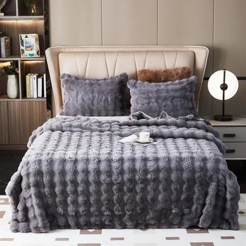 Miniatura 7 de GKXLH Manta suave y esponjosa, manta mullida para sofá, manta de felpa de piel sintética de conejo, mantas bonitas y acogedoras para mujeres, mantas