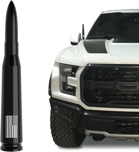 Antena de bala de 50 calibre con bandera americana para Ford F150 F250 F350 Super Duty Ford Raptor Bronco Camión - Antirrobo, GM Chevy Silverado
