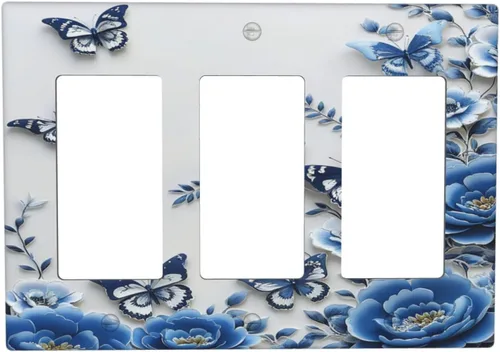 Miniatura 46 de Cubiertas Decorativas para Tomacorrientes Boho Floral Beige Flor y Hoja Botánico 1 Gang Interruptor de Luz Dúplex Placa Cubierta Placas de Boho