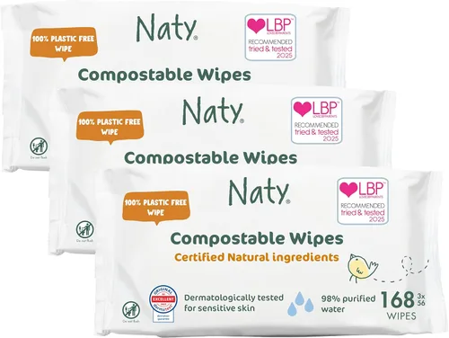 Miniatura 11 de Naty Toallitas para bebé XXL 98% de agua, hipoalergénicas y naturales para pieles sensibles Sin perfume, a base de plantas, sin fragancia Sin