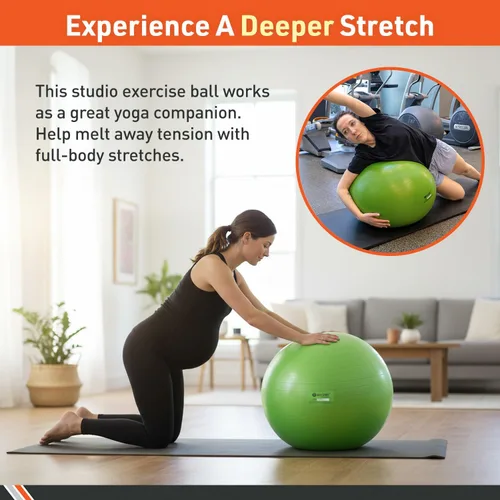 Miniatura 4 de Body Sport Slow Release Pregnancy Exercise Ball with Pump for Home & Gym - Exercise Equipment for Yoga, Pilates, Stability, Pregnancy, and Core