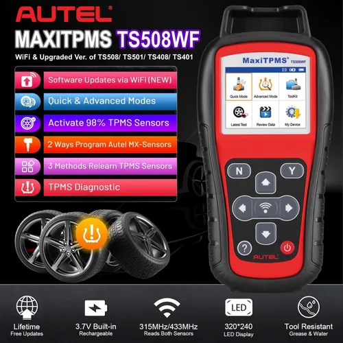 Miniatura 2 de Autel MaxiTPMS TS508WF TPMS herramienta de programación, 2026 WiFi Ver. de TS601 TS508 TS501 TS408, activar/volver a aprender sensores TPMS, sensor