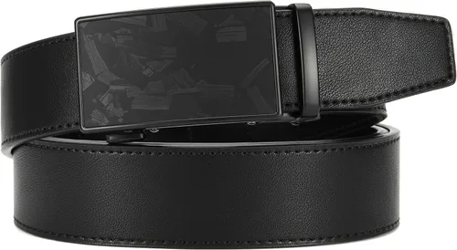 Miniatura 7 de CHAOREN Cinturón de trinquete de cuero para hombre, ajuste personalizable, estilo sin esfuerzo (1.378 in)