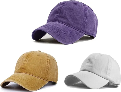 Miniatura 22 de HH HOFNEN Gorra de béisbol de algodón de sarga lavada y desgastada, vintage, ajustable, para hombre y mujer