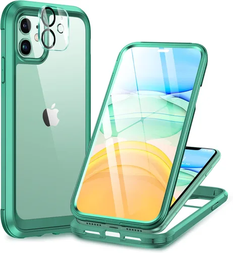 Miniatura 206 de Miracase Funda para iPhone 13 de 6.1 pulgadas, [sin burbujas] funda de teléfono de cuerpo completo con pantalla de vidrio completa integrada, sin