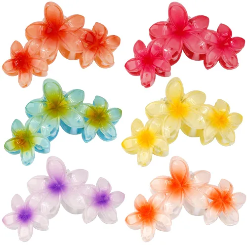 Miniatura 6 de AHONEY 6 pinzas de garra con flores, pinzas para el cabello lindas para mujeres, pinzas de sujeción fuerte, pinzas de garra para el cabello