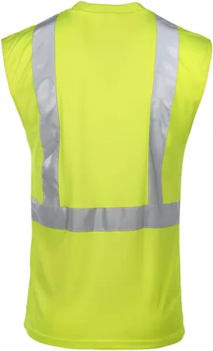 Miniatura 3 de J. J. Keller & Associates, Inc. Camiseta de alta visibilidad para hombre, sin mangas, ANSI Clase 2 Tipo R, bolsillo en el pecho, SAFEGEAR Lima