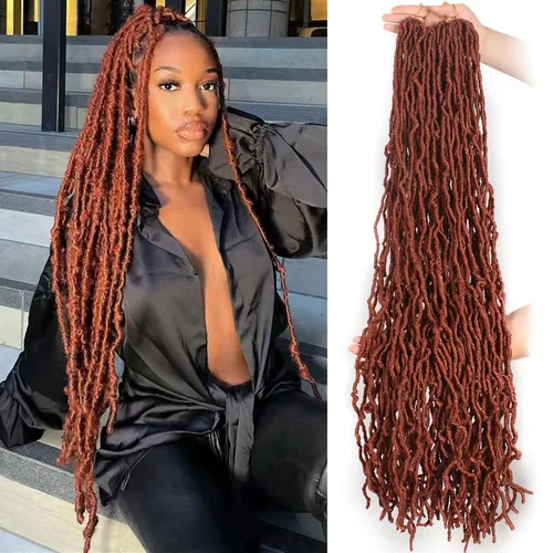 Miniatura 7 de Leeven Nuevas Trenzas de Ganchillo de Cabello con Locs Falsos Suaves de 24 Pulgadas de Largo Locs de Diosa Desgastados 6 Paquetes Negro Natural