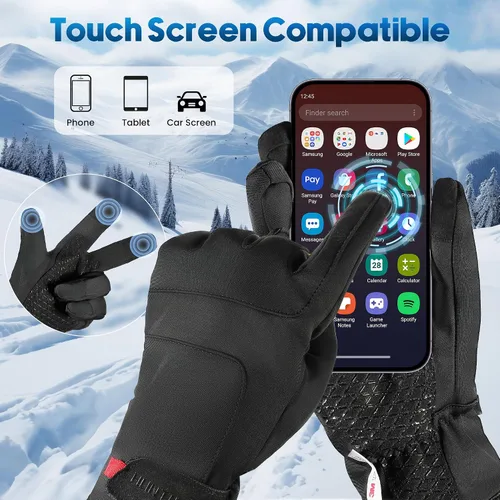 Miniatura 2 de ZUGM Los mejores guantes para clima frío, guantes de invierno aislantes, pantalla táctil de 3 dedos y 5 capas térmicas y regalos para hombres