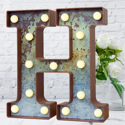 Miniatura 24 de Elnsivo - Letras con luces LED, efecto a hierro