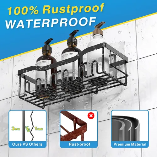 Miniatura 5 de EUDELE - Organizador de Ducha Adhesivo, Paquete de 5 Organizadores de Baño de Acero Inoxidable Resistente a la Oxidación con Gran Capacidad