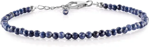 Miniatura 8 de InfinityGemsArt Natural Stone Beads Dainty Bracelet Jewelry for Women, Crystals and Gemstones Birthstone 925 Sterling Silver Chain 8 inch Gifts For