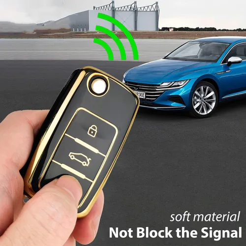 Miniatura 5 de OLLEN Funda de llavero de TPU suave con llavero, compatible con Volkswagen VW Jetta Golf Polo MK6 Passat Tiguan Beetle Polo MK7 Passat Cross Gran